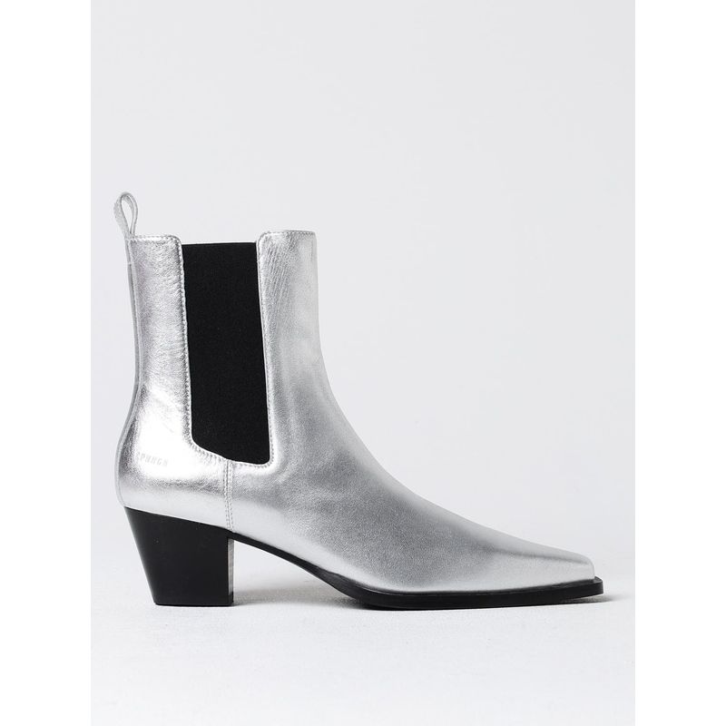 Copenhagen Flat Ankle Boots Woman Silver